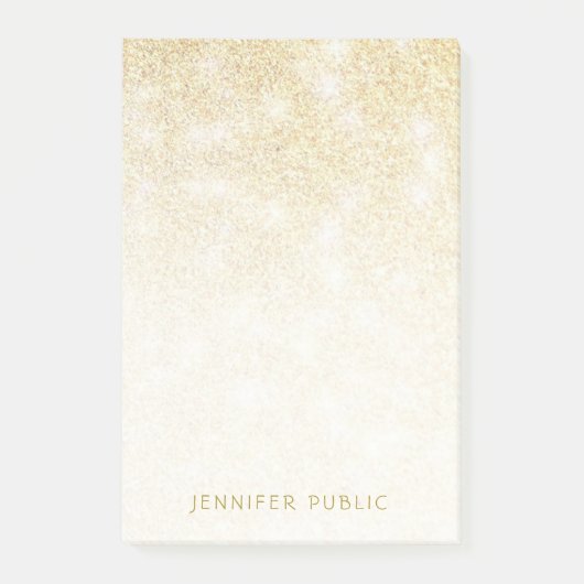 Moderne Elegant Gold Glitter Sjabloon Minimalist Post-it® Notes (Voorkant)