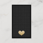 Moderne Elegant Gold Hallo Heart Black Stippen - A Visitekaartje (Achterkant)