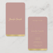 Moderne Elegant Gold Handgeschreven Script Text Pl Visitekaartje (Voorkant / Achterkant)