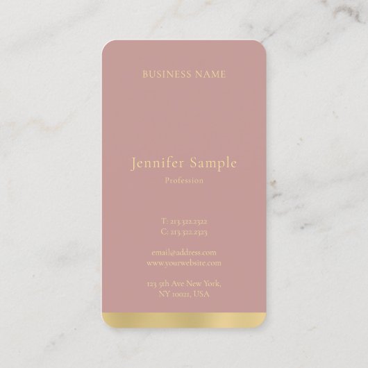 Moderne Elegant Gold Handgeschreven Script Text Pl Visitekaartje (Achterkant)