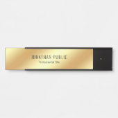 Moderne Elegant Gold Kijk Glamoureus Sjabloon Tren Deurbordje (Voorkant)