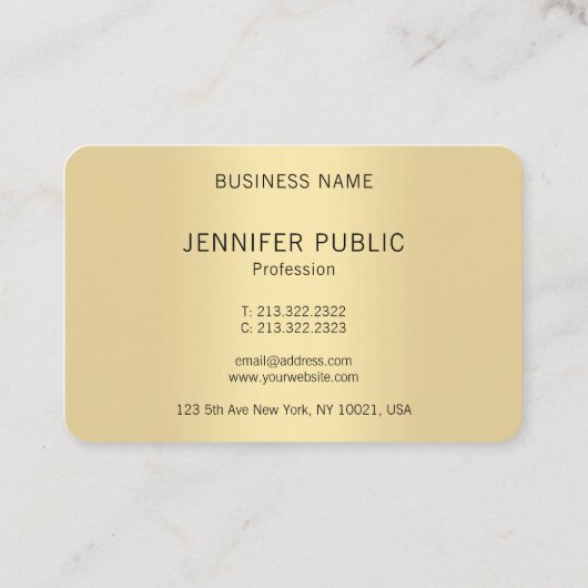 Moderne Elegant Gold Monogrammed Sjabloon Visitekaartje (Achterkant)