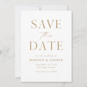 Moderne Elegant Gold QR-code Save The Date (Voorkant)