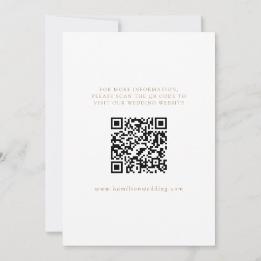 Moderne Elegant Gold QR-code Save The Date (Achterkant)