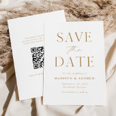 Moderne Elegant Gold QR-code Save The Date