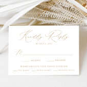 Moderne Elegant Gold Script Meal Choice RSVP Kaartje