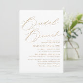 Moderne Elegant Gold Script Vrijgezellenfeest Brun Kaart (Staand voorkant)