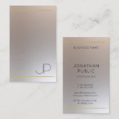 Moderne Elegant Gold Silver Watch Monogramed Visitekaartje (Voorkant / Achterkant)