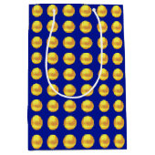 Moderne Elegant Gold-Stippen op blauw Medium Cadeauzakje (Voorkant)
