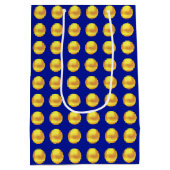 Moderne Elegant Gold-Stippen op blauw Medium Cadeauzakje (Achterkant)