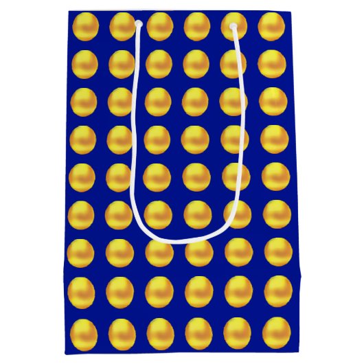 Moderne Elegant Gold-Stippen op blauw Medium Cadeauzakje (Achterkant)