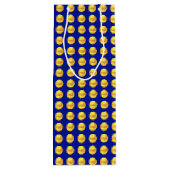 Moderne Elegant Gold-Stippen op blauw Wijn Cadeautas (Achterkant)
