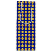 Moderne Elegant Gold-Stippen op blauw Wijn Cadeautas (Voorkant)