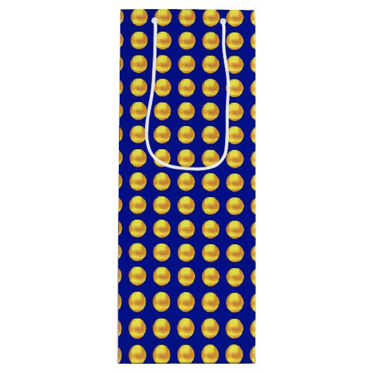 Moderne Elegant Gold-Stippen op blauw Wijn Cadeautas (Voorkant)