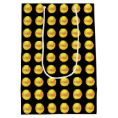 Moderne Elegant Gold-Stippen op zwart Medium Cadeauzakje (Achterkant)