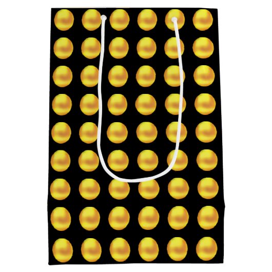 Moderne Elegant Gold-Stippen op zwart Medium Cadeauzakje (Achterkant)