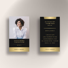 Moderne Elegant Gold Stripe CEO Professional Foto Visitekaartje