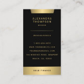 Moderne Elegant Gold Stripe CEO Professional Foto Visitekaartje (Achterkant)