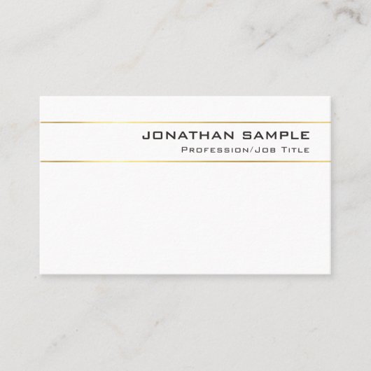 Moderne Elegant Gold Striped Luxury Design Trendy Visitekaartje (Voorkant)