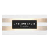 Moderne Elegant Gold Striped Spa Cadeaubon Reclamekaart (Voorkant)