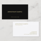 Moderne Elegant Gold Text Font Minimalist Sjabloon Visitekaartje (Voorkant / Achterkant)