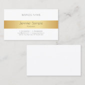 Moderne Elegant Gold White - persoonlijke Sjabloon Visitekaartje (Voorkant / Achterkant)