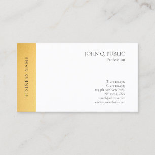 Moderne Elegant Goud Wit Minimalistische Sjabloon Visitekaartje