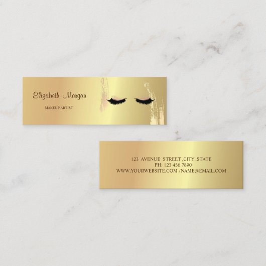 Moderne elegant, goudpenseelstreek, as mini visitekaartje (Voorkant / Achterkant)