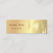 Moderne elegant, goudpenseelstreek, hart mini visitekaartje (Voorkant)