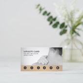 Moderne Elegant Gray Golden Massage Therapist Klantenkaartje (Staand voorkant)