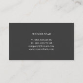 Moderne Elegant Gray White Monogram Consultant Visitekaartje (Achterkant)