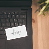 Moderne Elegant Gray White Monogram Consultant Visitekaartje