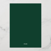Moderne Elegant Green and Gold Couple's Shower Folie Uitnodiging (Achterkant)