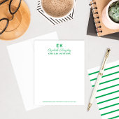 Moderne Elegant Green Custom Name and Business Notitiekaartje