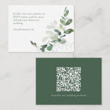 Moderne Elegant Green Eucalyptus Wedding QR Code