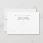 Moderne Elegant Greenery Waterverf bruiloft RSVP Kaartje (Achterkant)