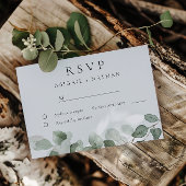 Moderne Elegant Greenery Waterverf bruiloft RSVP Kaartje