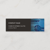 Moderne Elegant Grey Blue Circuit Computer Reparin Mini Visitekaartje (Voorkant)