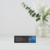 Moderne Elegant Grey Blue Circuit Computer Reparin Mini Visitekaartje (Staand voorkant)