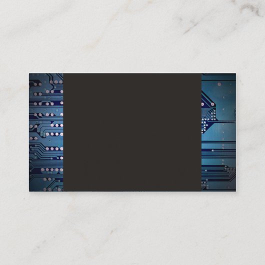 Moderne Elegant Grey Blue Circuit Computer Reparin Visitekaartje (Achterkant)