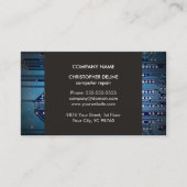 Moderne Elegant Grey Blue Circuit Computer Reparin Visitekaartje (Voorkant)