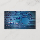 Moderne Elegant Grey Blue Circuit Computer Reparin Visitekaartje (Achterkant)