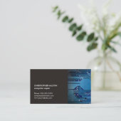 Moderne Elegant Grey Blue Circuit Computer Reparin Visitekaartje (Staand voorkant)