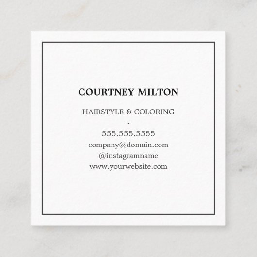 Moderne Elegant Grey Faux Gold Scissors Haarstylis Vierkante Visitekaartje (Achterkant)