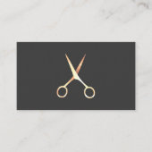 Moderne Elegant Grey Faux Gold Scissors Haarstylis Visitekaartje (Voorkant)