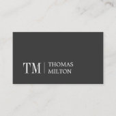 Moderne Elegant Grey White Bold Monogram Consultan Visitekaartje (Voorkant)