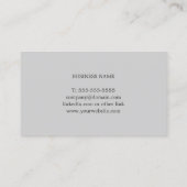 Moderne Elegant Grey White Bold Monogram Consultan Visitekaartje (Achterkant)