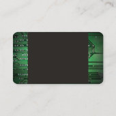 Moderne Elegant Grijs Groen Circuit Computer Repar Visitekaartje (Achterkant)