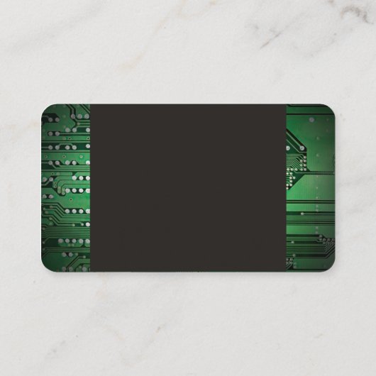 Moderne Elegant Grijs Groen Circuit Computer Repar Visitekaartje (Achterkant)
