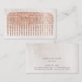Moderne Elegant Hair Salon Roos Gold Sequins Comb. Visitekaartje (Voorkant / Achterkant)